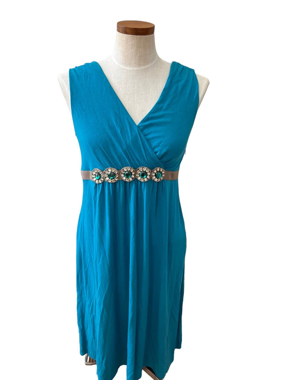 Boden Turquoise grosgrain ribbon trim Empire Waist Sun Dress 10